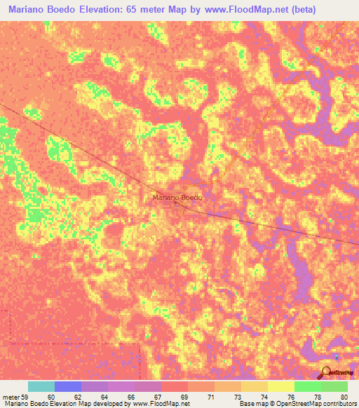 Mariano Boedo,Argentina Elevation Map