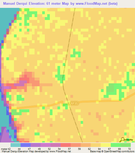 Manuel Derqui,Argentina Elevation Map
