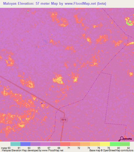 Maloyas,Argentina Elevation Map