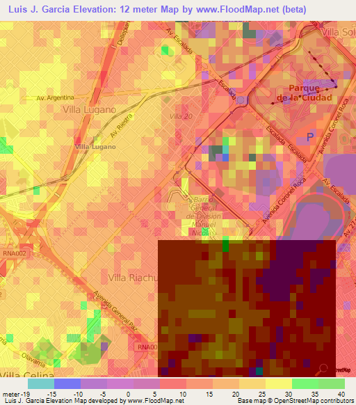 Luis J. Garcia,Argentina Elevation Map