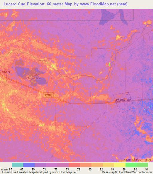 Lucero Cue,Argentina Elevation Map