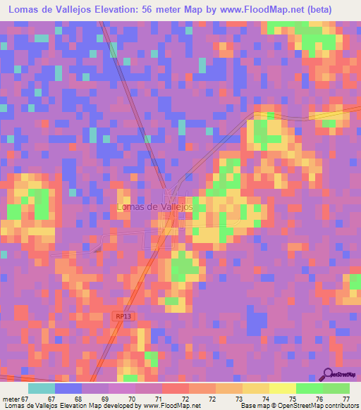 Lomas de Vallejos,Argentina Elevation Map