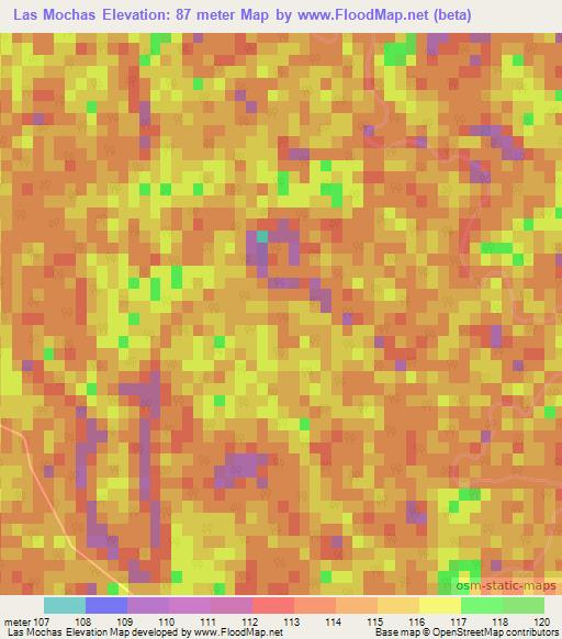Las Mochas,Argentina Elevation Map