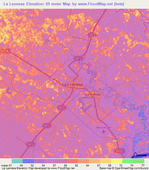 La Leonesa,Argentina Elevation Map