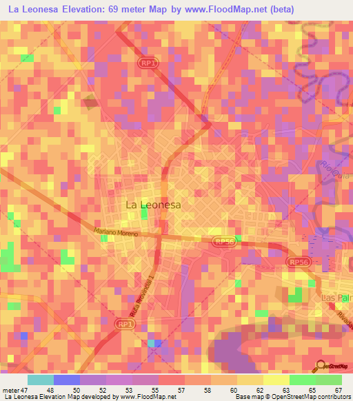 La Leonesa,Argentina Elevation Map