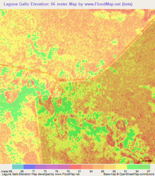 Laguna Gallo,Argentina Elevation Map