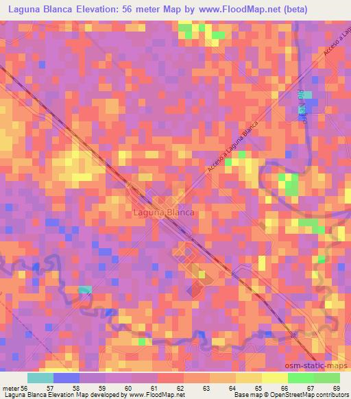 Laguna Blanca,Argentina Elevation Map