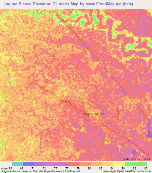 Laguna Blanca,Argentina Elevation Map