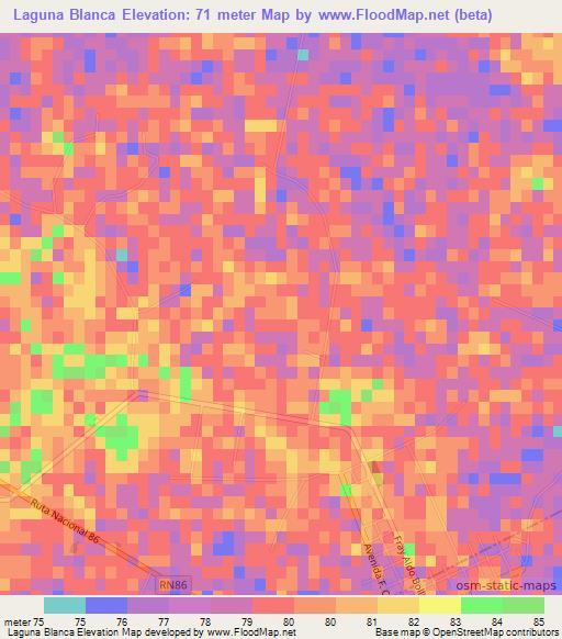 Laguna Blanca,Argentina Elevation Map
