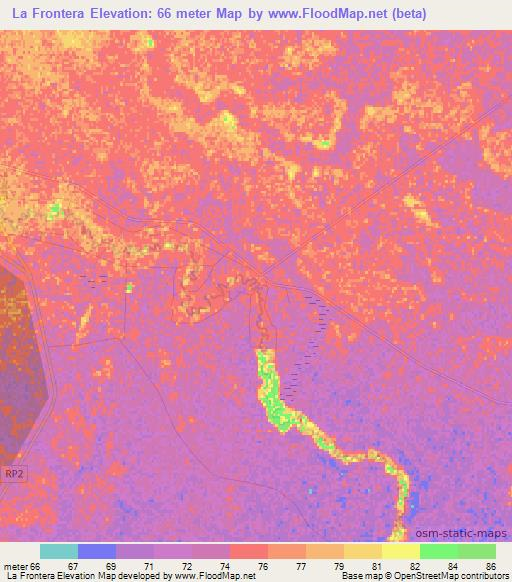 La Frontera,Argentina Elevation Map