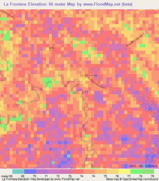La Frontera,Argentina Elevation Map