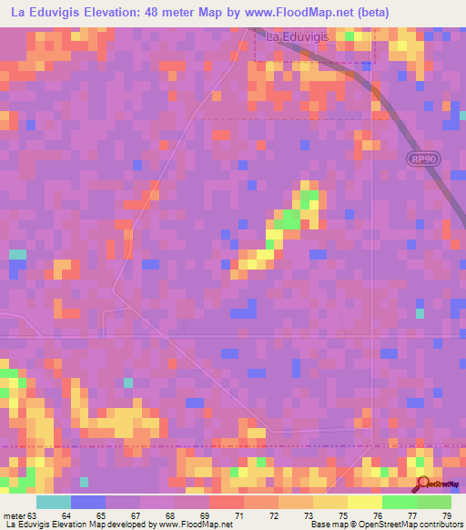 La Eduvigis,Argentina Elevation Map