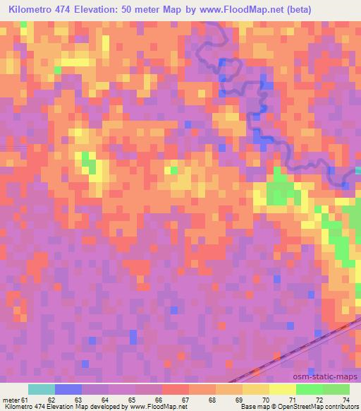 Kilometro 474,Argentina Elevation Map