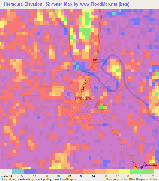 Herradura,Argentina Elevation Map