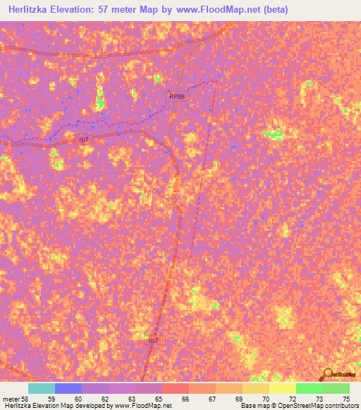 Herlitzka,Argentina Elevation Map