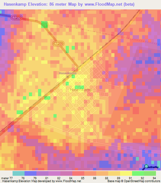 Hasenkamp,Argentina Elevation Map