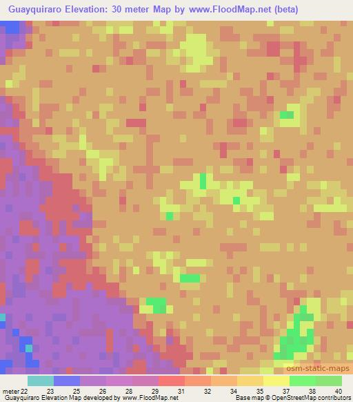 Guayquiraro,Argentina Elevation Map