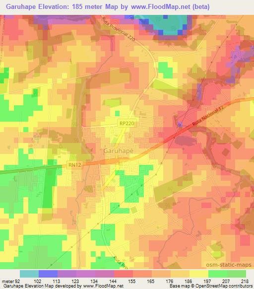 Garuhape,Argentina Elevation Map