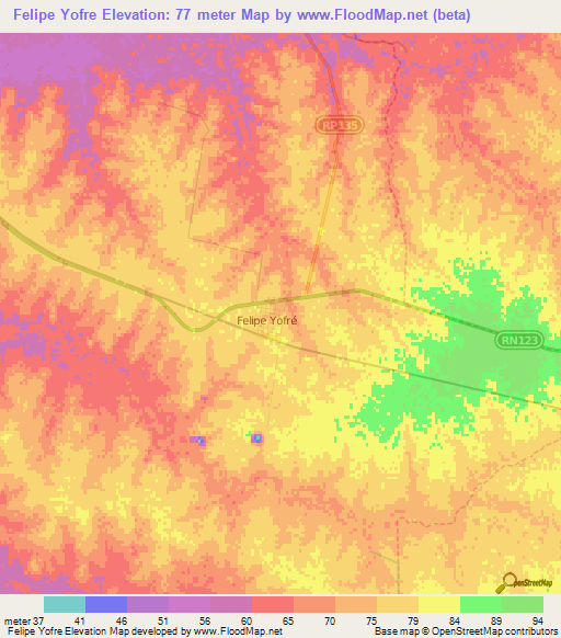 Felipe Yofre,Argentina Elevation Map