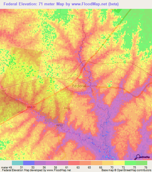 Federal,Argentina Elevation Map