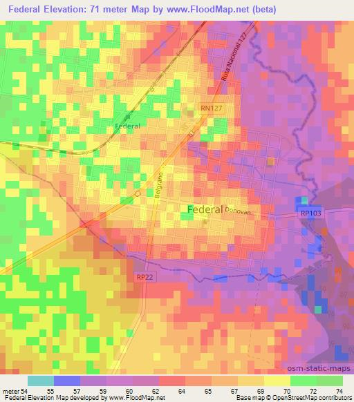 Federal,Argentina Elevation Map