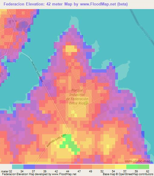 Federacion,Argentina Elevation Map