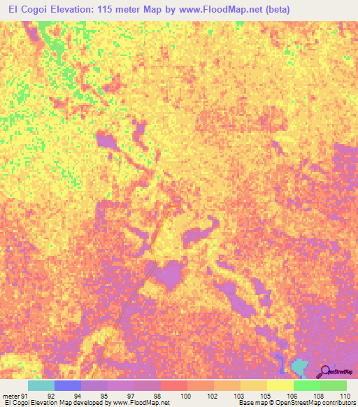 El Cogoi,Argentina Elevation Map