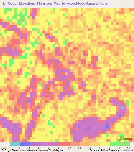 El Cogoi,Argentina Elevation Map