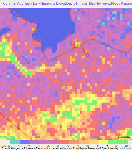Colonia Aborigen La Primavera,Argentina Elevation Map