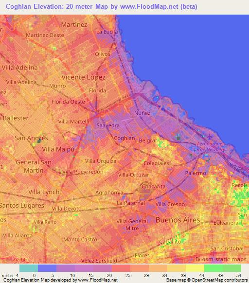 Coghlan,Argentina Elevation Map