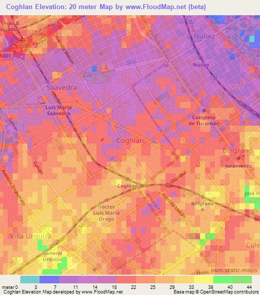 Coghlan,Argentina Elevation Map