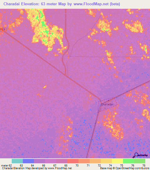 Charadai,Argentina Elevation Map