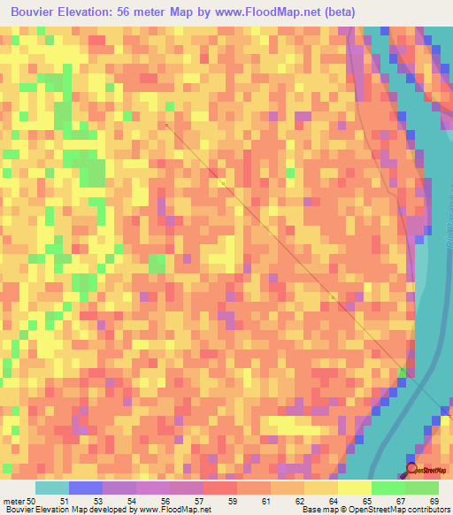 Bouvier,Argentina Elevation Map