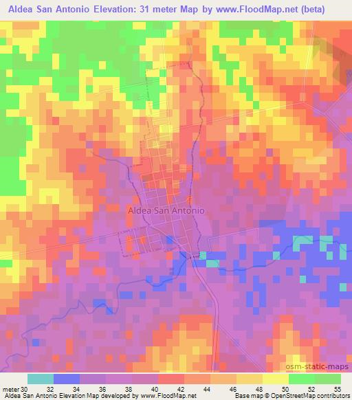 Aldea San Antonio,Argentina Elevation Map