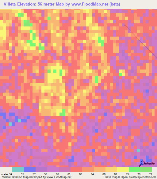 Villeta,Paraguay Elevation Map