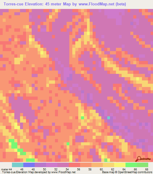 Torres-cue,Paraguay Elevation Map