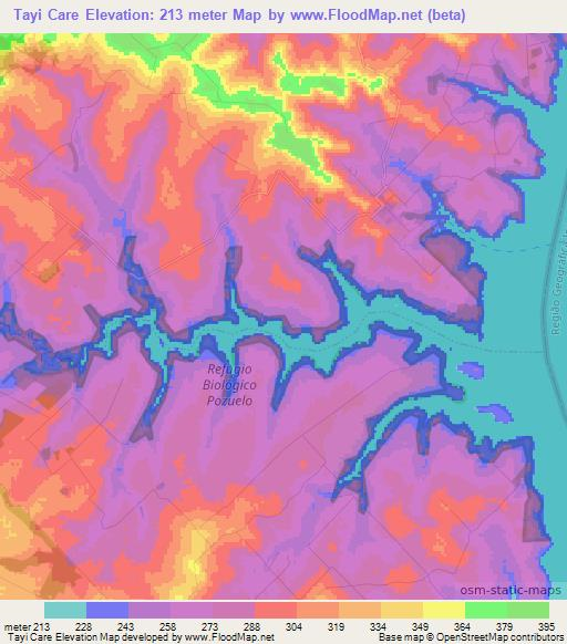 Tayi Care,Paraguay Elevation Map