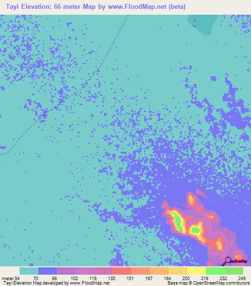 Tayi,Paraguay Elevation Map