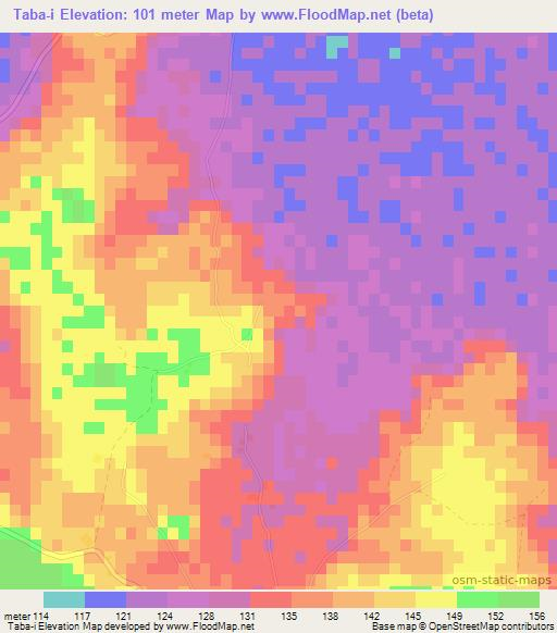 Taba-i,Paraguay Elevation Map
