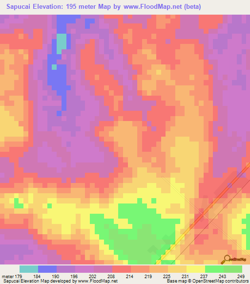 Sapucai,Paraguay Elevation Map