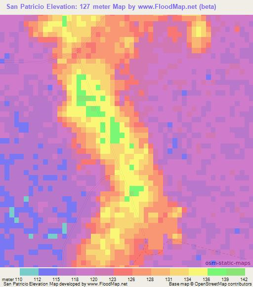 San Patricio,Paraguay Elevation Map