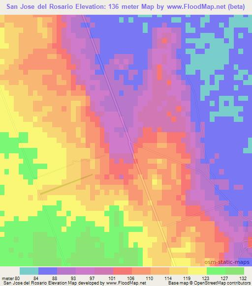 San Jose del Rosario,Paraguay Elevation Map