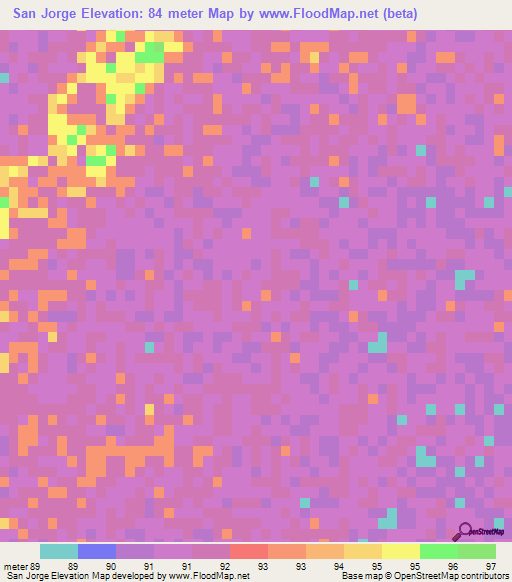 San Jorge,Paraguay Elevation Map