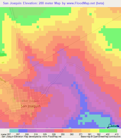 San Joaquin,Paraguay Elevation Map