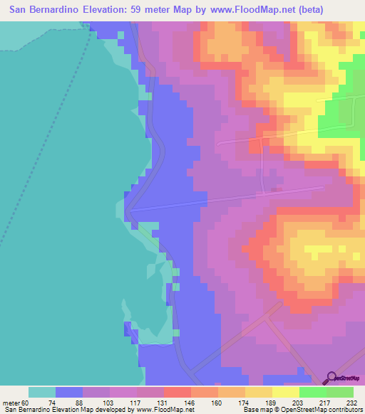 San Bernardino,Paraguay Elevation Map