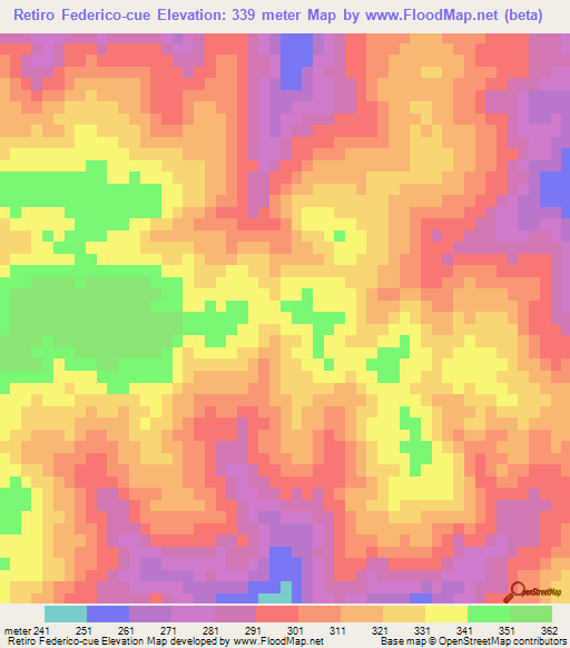 Retiro Federico-cue,Paraguay Elevation Map
