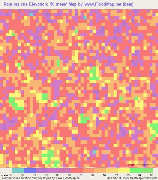 Ramirez-cue,Paraguay Elevation Map