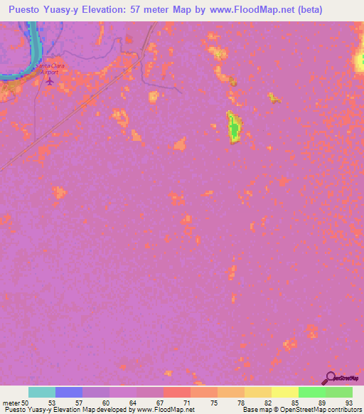 Puesto Yuasy-y,Paraguay Elevation Map
