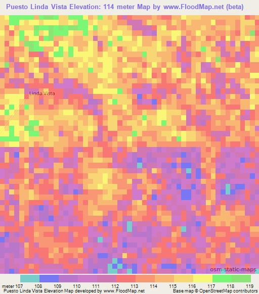 Puesto Linda Vista,Paraguay Elevation Map
