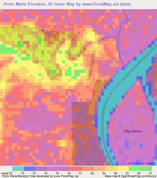 Porto Maria,Paraguay Elevation Map